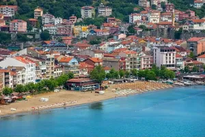 Big Rocky Prints: Beautiful cityscape on the mountains over Black-sea