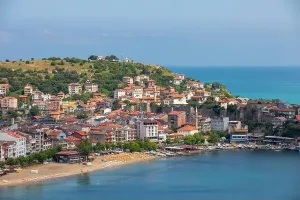 Big Rocky Prints: Beautiful cityscape on the mountains over Black-sea