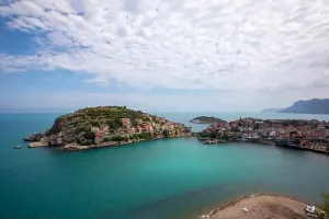 Big Rocky Prints: Beautiful cityscape on the mountains over Black-sea