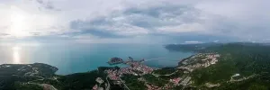 Big Rocky Prints: Beautiful cityscape on the mountains over Black-sea