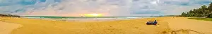 Beach Scene Prints: Beautiful colorful sunset and landscape panorama from Bentota Beach on Sri Lanka island