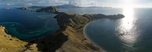 Aerial Landscape Collection: Beautiful coral reefs and idyllic beaches are found on Gili Lau Laut in Komodo National Park