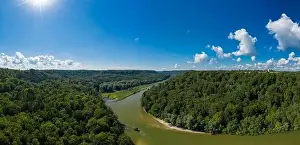 Sankt Prints: Beautiful day in nature, view at the Isar river in bavaria as a drone shot
