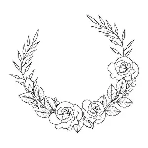 Beautiful Flowers Prints: beautiful flowers coloring page with pencil sketch drawing detailed in vector graphic of line art