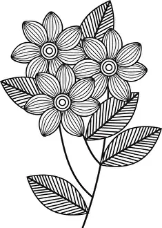 Leafs Prints: beautiful flowers drawing monochrome