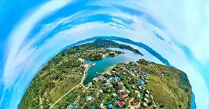 360 Degree View Prints: Beautiful futuristic panoramic (360 spherical panorama little planet)
