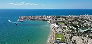 Galilee Prints: Beautiful high resolution panoramic drone image of the city of Acre Israel during the summer