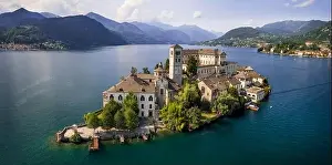 Lago Prints: Most beautiful italian villages - unique romantic island San Giulio in Orta lake ( Lago di Orta)