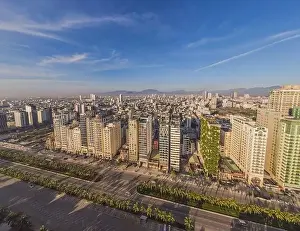 Beautiful My Khe beach from drone in Da Nang