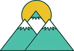 Landform Prints: beautiful landscape with mountains vector illustration design