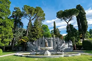 Como Lake Prints: Beautiful landscape in park Mayer in Tremezzo - Como lake in Italy