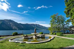 Beautiful landscape in park Mayer in Tremezzo - Como lake in Italy