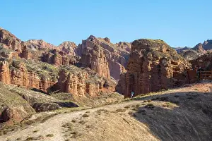 Geopark Prints: Beautiful landscape of typical landform at Binggou Danxia Scenic Area