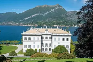 Como Lake Prints: Beautiful landscape view of garden in Bellagio - Como lake in Italy