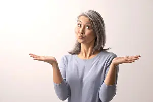 Plump Prints: Beautiful mature woman is making funny faces
