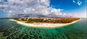 Maurice Prints: Beautiful Mauritius Island with gorgeous beach Flic en Flac