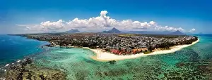 Maurice Prints: Beautiful Mauritius Island with gorgeous beach Flic en Flac