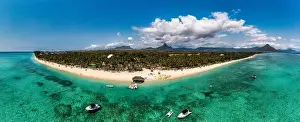 Maurice Prints: Beautiful Mauritius Island with gorgeous beach Flic en Flac
