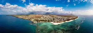 Maurice Prints: Beautiful Mauritius Island with gorgeous beach Flic en Flac