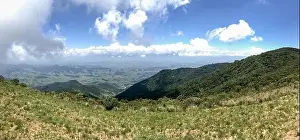 Slow Motion Prints: A beautiful mountain view view on a sunny day and greenish mountains with beautiful clouds
