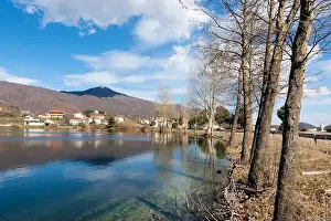 Holiday Lake Prints: The beautiful Panagitsa village by the lake, in Pella, Greece