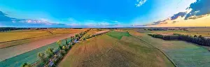 Bark Beetle Prints: Beautiful panoramic aerial drone view to Bialowieza Forest - one of the last