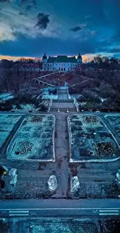 Aero Prints: Beautiful panoramic aerial drone view on the Center of Contemporary Art in the Ujazdowski Castle along with a beautiful