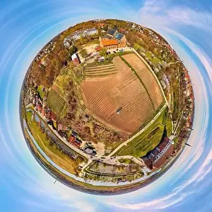 Winemaking Prints: Beautiful panoramic aerial drone view (little planet)