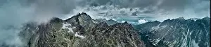 Solisko Prints: Beautiful panoramic aerial drone view of mountain in National Park High Tatra