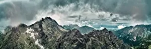 Solisko Prints: Beautiful panoramic aerial drone view of mountain in National Park High Tatra