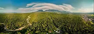 Solisko Prints: Beautiful panoramic aerial drone view of mountain in National Park High Tatra