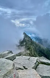 Tatra Prints: Beautiful panoramic aerial drone view of mountain in National Park High Tatra