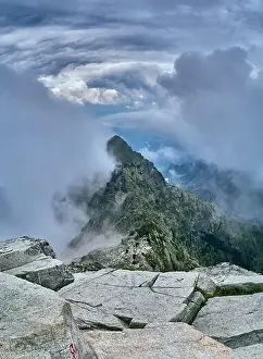 Tatra Prints: Beautiful panoramic aerial drone view of mountain in National Park High Tatra