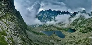 Tatra Prints: Beautiful panoramic aerial drone view of mountain in National Park High Tatra