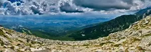 Tatra Prints: Beautiful panoramic aerial drone view of mountain in National Park High Tatra