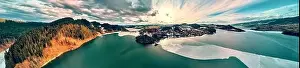 Czorsztyn Prints: Beautiful panoramic aerial drone view to the Niedzica Castle also known as Dunajec Castle