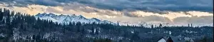 Dunajec Prints: Beautiful panoramic aerial drone view to the Tatra Mountains (Tatras)