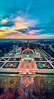 Beautiful panoramic aerial drone view to Wilanow Palace or Wilanowski Palace - is a royal palace located in the Wilanow