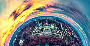 Beautiful panoramic aerial drone view to Wilanow Palace or Wilanowski Palace - is a royal palace located in the Wilanow