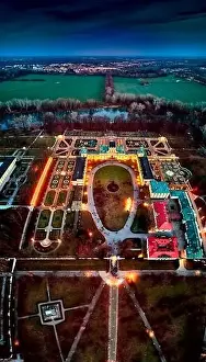 Greatness Prints: Beautiful panoramic aerial drone view to Wilanow Palace or Wilanowski Palace - is a royal palace located in the Wilanow