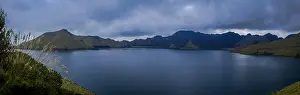 Caldera Prints: Beautiful panoramic landscape view of one of the many lakes in Ecuador
