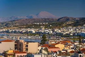 A beautiful panoramic view of a coastal town in Crete