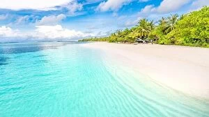 Images Dated 10th May 2018: Beautiful relax beach tropical blue sea. Wonderful beach nature