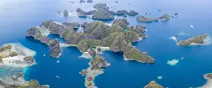 The beautiful rock islands found in Raja Ampat, Indonesia, are ancient coral reefs that were uplifted by tectonic events millions of years ago