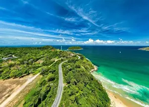 Travel Background Prints: Beautiful sea summer landscape in high travel season in Thailand