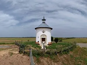 Magyarorszag Prints: Beautiful sheperd chapel (hungarian name is Pasztor kapolna) in Hortobagy national park Hungary