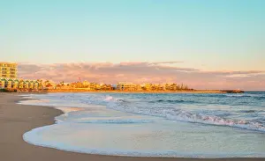 Escape Prints: Beautiful skyline of Mandurah and beach view at sunrise. Western Australia near Perth