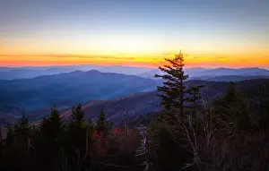 Appalachian Prints: Beautiful Smoky Mountain Sunset Panorama
