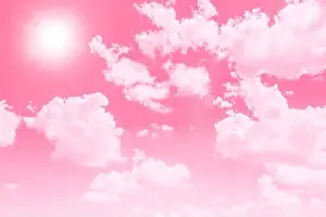 Pink Sky Prints: Beautiful Sweet Sky cloud pink love cute color tone for wedding card background