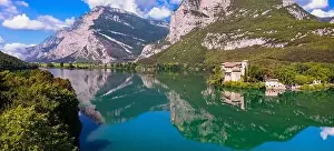 Trentino Prints: Beautiful Toblino lake is considered one of the most romantic lakes in the Trentino